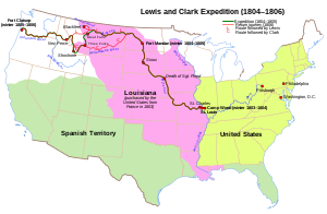 Corpo de Descobrimento: cronologia da expedição de Lewis e Clark e percurso do trilho