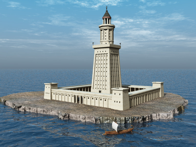 O farol de Alexandria: uma das sete maravilhas